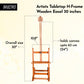 Brustro Artists Tabletop H-Frame Wooden Easel - 30 inches holds canvas up to 63 cm(24"). Canvas holder for acrylic and oil painting. Indoor and outdoor small art easel. Made of beechwood.