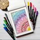 BRUSTRO Coloured Fineliner set of 12, 0.4mm. Ideal For writing, drawing, doodles, mandala etc.