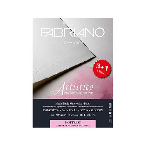 Fabriano Artistico Traditional White Watercolour Paper Hot Pressed 300 GSM (3+1 Free) 22 inch X 30 inch