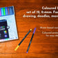 BRUSTRO Coloured Fineliner set of 12, 0.4mm. Ideal For writing, drawing, doodles, mandala etc.