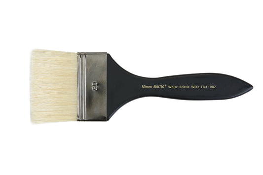 Brustro Artists White Bristle Wide Flat Brush - Series 1002 - Size - 80MM (for Oil & Acrylic)