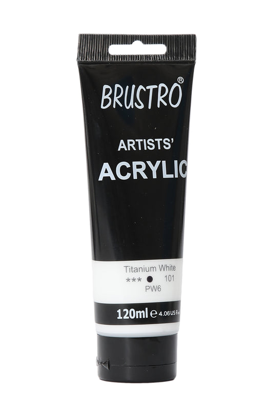 BRUSTRO Artists Acrylic 120ml Titanium White (Pack of 2)