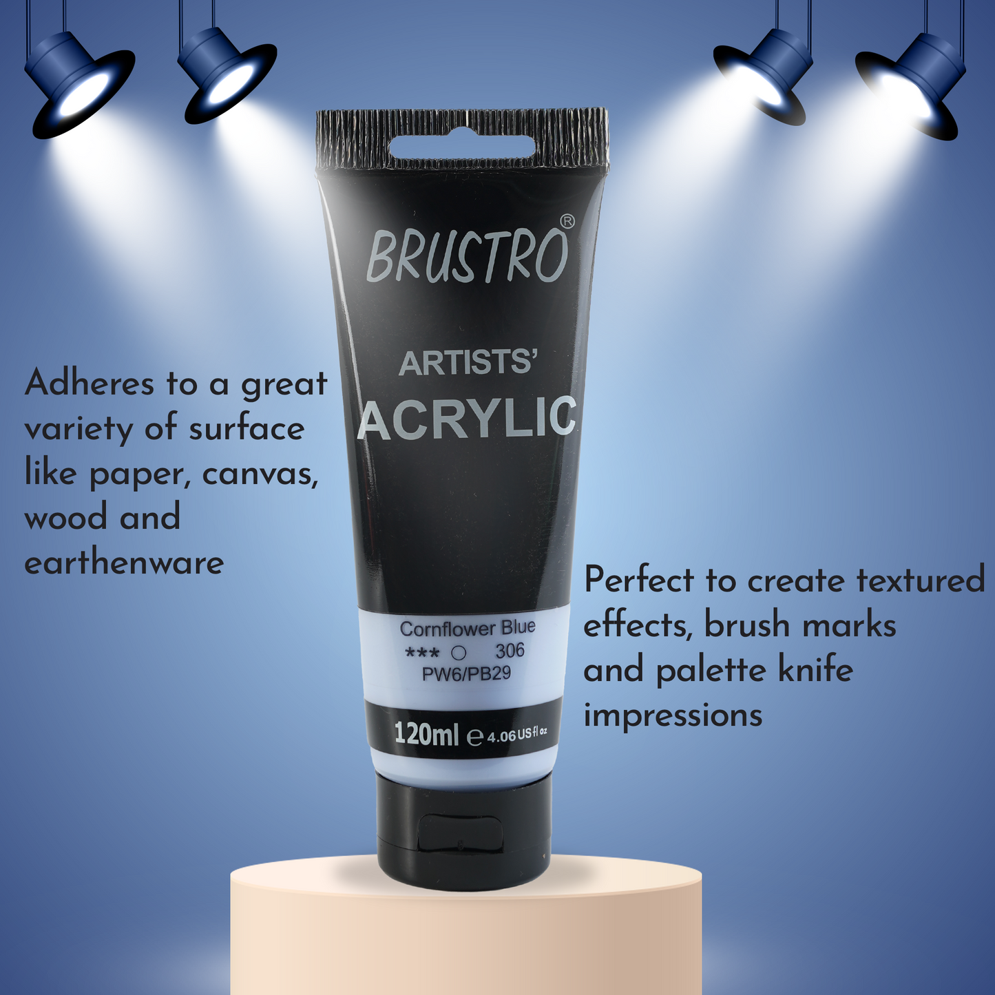 BRUSTRO Artists Acrylic 120ml Cornflower Blue (Pastel Tone)