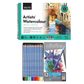 Brustro Artists 25% Cotton Wiro Bound Watercolour Pad (300 GSM,A5,Cold Pressed,12 Sheets) With Cretacolor Marino Aquarelle Watercolor Pencil (Set of 12)