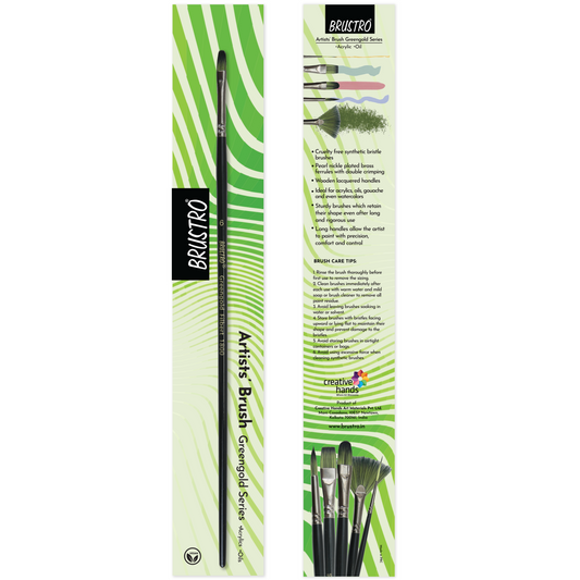 Brustro Artists Greengold Acrylic Brush Filbert Series 1800 - Size - 6