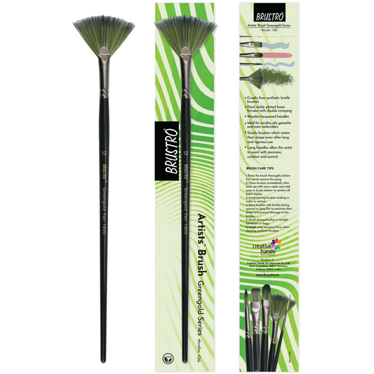 Brustro Artists Greengold Acrylic Brush Fan Series 1800 - Size - 12