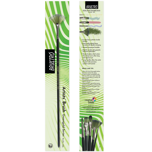 Brustro Artists Greengold Acrylic Brush Fan Series 1800 - Size - 4