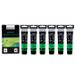 BRUSTRO Artists Acrylic Paint |40ml, Fluorescent Green, Pack Of 6 Tubes|Non-Toxic,Water based,Inter Mixable,Ideal for Painting,Textured Effects on Canvas,Paper,Fine Art Student and Professionals