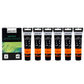 BRUSTRO Artists Acrylic Paint |40ml, Fluorescent Orange, Pack Of 6 Tubes|Non-Toxic,Water based,Inter Mixable,Ideal for Painting,Textured Effects on Canvas,Paper,Fine Art Student and Professionals