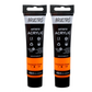 BRUSTRO Artists Acrylic Paint Tube | 40ml, Fluorescent Orange (Pack of 2)|Non-Toxic,Water based,Inter Mixable, Ideal for Painting, Textured Effects on Canvas, Paper, Fine Art Student and Professionals