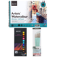 BRUSTRO Artist's Gouache Colours (Set of 12x12ml Tubes) With Watercolour Wiro Bound Paper Pad | 300 GSM, A4, 25% Cotton, Cold Pressed, 15 Sheets and AquaBloom Paint Brushes (Set of 6, Round)