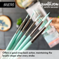 BRUSTRO AquaBloom Artist's Paint Brushes | Round | Set of 6 - Sizes (0, 2, 4, 6, 8, 10) | Wooden Handle, Comfortable Grip, Synthetic Bristles, Ideal for Watercolour, Gouache, Painting.