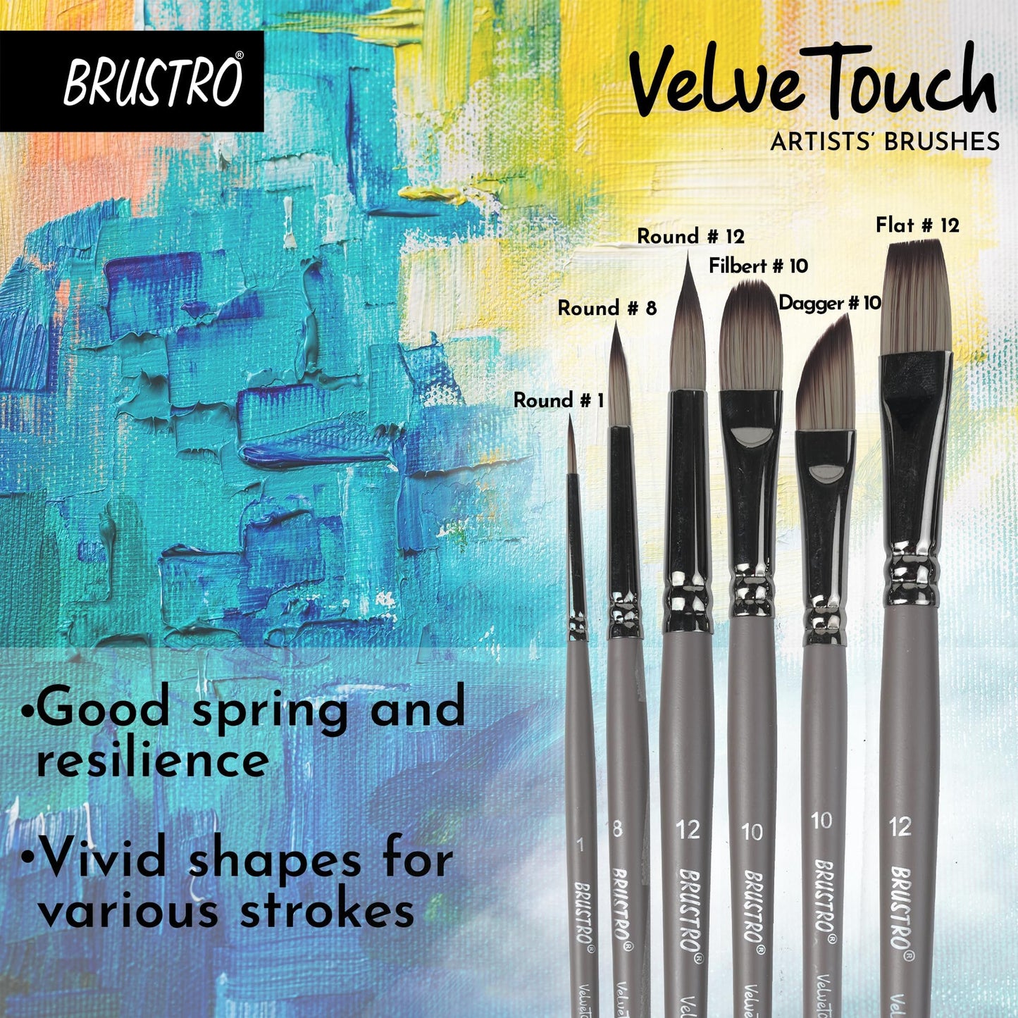 BRUSTRO Acrylic Paint Set of 24, Multicolour 12ml Tubes with Acrylic Papers 400 GSM A5, (Contains 18 + 6 Free Sheets) and VelveTouch Artist Brushes set of 6