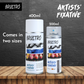 BRUSTRO Artist's Fixative Spray Can | 400ml | Transparent | Perfect use on Pastel Colors,Charcoal, Chalk Drawing,Non-yellowing, Pencil & Sketching Artworks, Proffessional Arts, Fast Drying