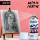 BRUSTRO Artist's Fixative Spray Can | 400ml | Transparent | Perfect use on Pastel Colors,Charcoal, Chalk Drawing,Non-yellowing, Pencil & Sketching Artworks, Proffessional Arts, Fast Drying