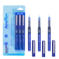 BRUSTRO AeroFlow Liquid Ink Rollerball Pens | Blue | 0.5mm, Micro Tip | Pack of 3| Ideal for Students, Professionals, Office, Exam use, Accurate Smooth Writing, Fade Resistant