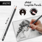 BRUSTRO Artist's Graphite Pencil Set of 5,Pre-Sharpened,Break-resistant With Studio Drawing Book,Blank 80 Pages, Wiro Bound, A5(5.8x8.3 inches), 140 GSM,Perforated Sheets|Ideal for Sketching,Writing