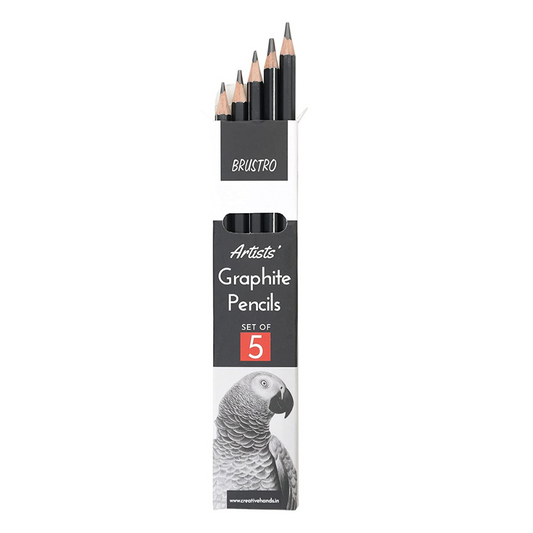 BRUSTRO ARTISTS’ FINEART GRAPHITE PENCIL SET OF 5