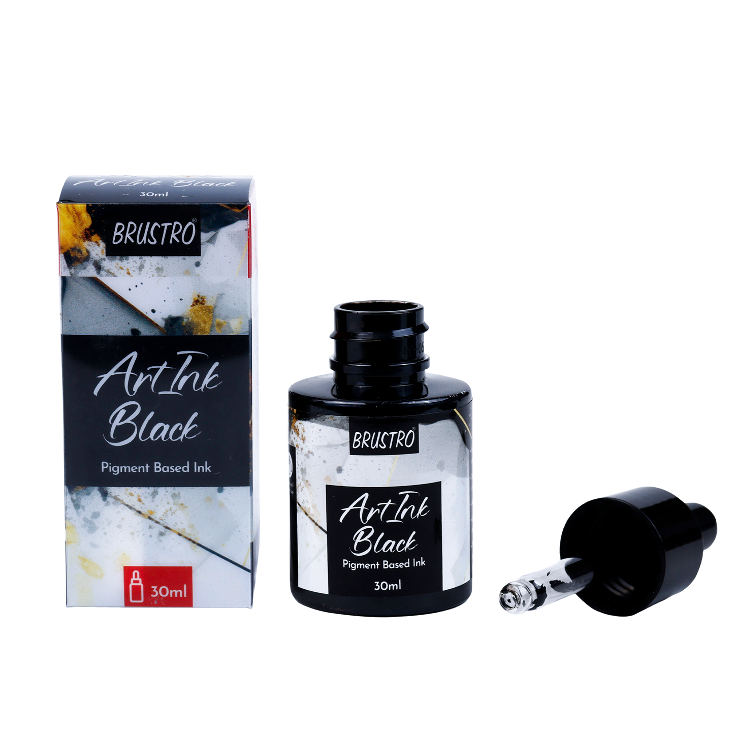 BRUSTRO ArtInk Pigment Based Ink, Black, 30ml | Water-Resistant & Lightfast, Ideal for Drawing, Calligraphy, Brush and Dip Pens, Illustration, Journaling & Detailed Artwork