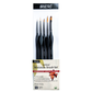 BRUSTRO Artists’ Miniature Precision Brushes - Set of 5 | Synthetic Bristles, Detail Fine Tip | Ideal for Watercolour, Acrylic, Gouache & Oil Colors, Art Painting Tools, Paint Brush Set.