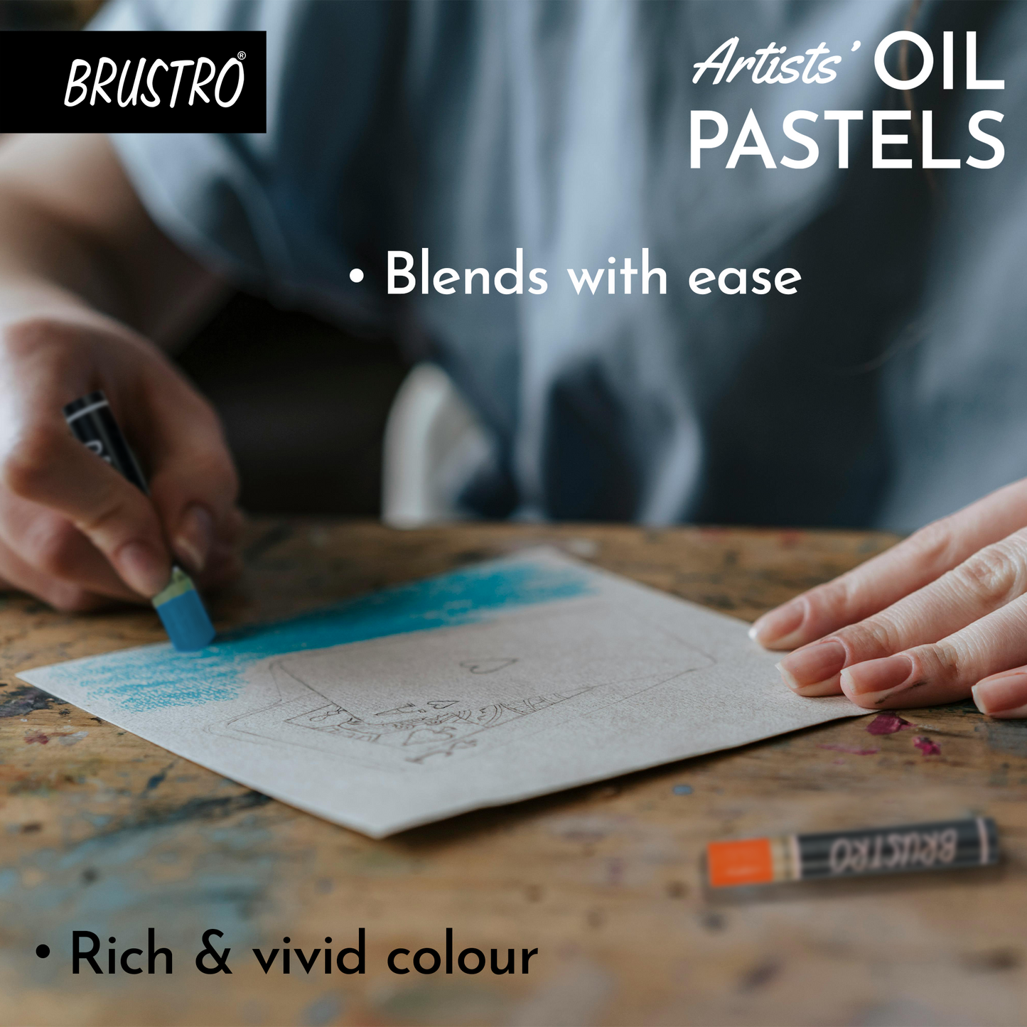 BRUSTRO Artist Oil pastel set of 24 (Regular)