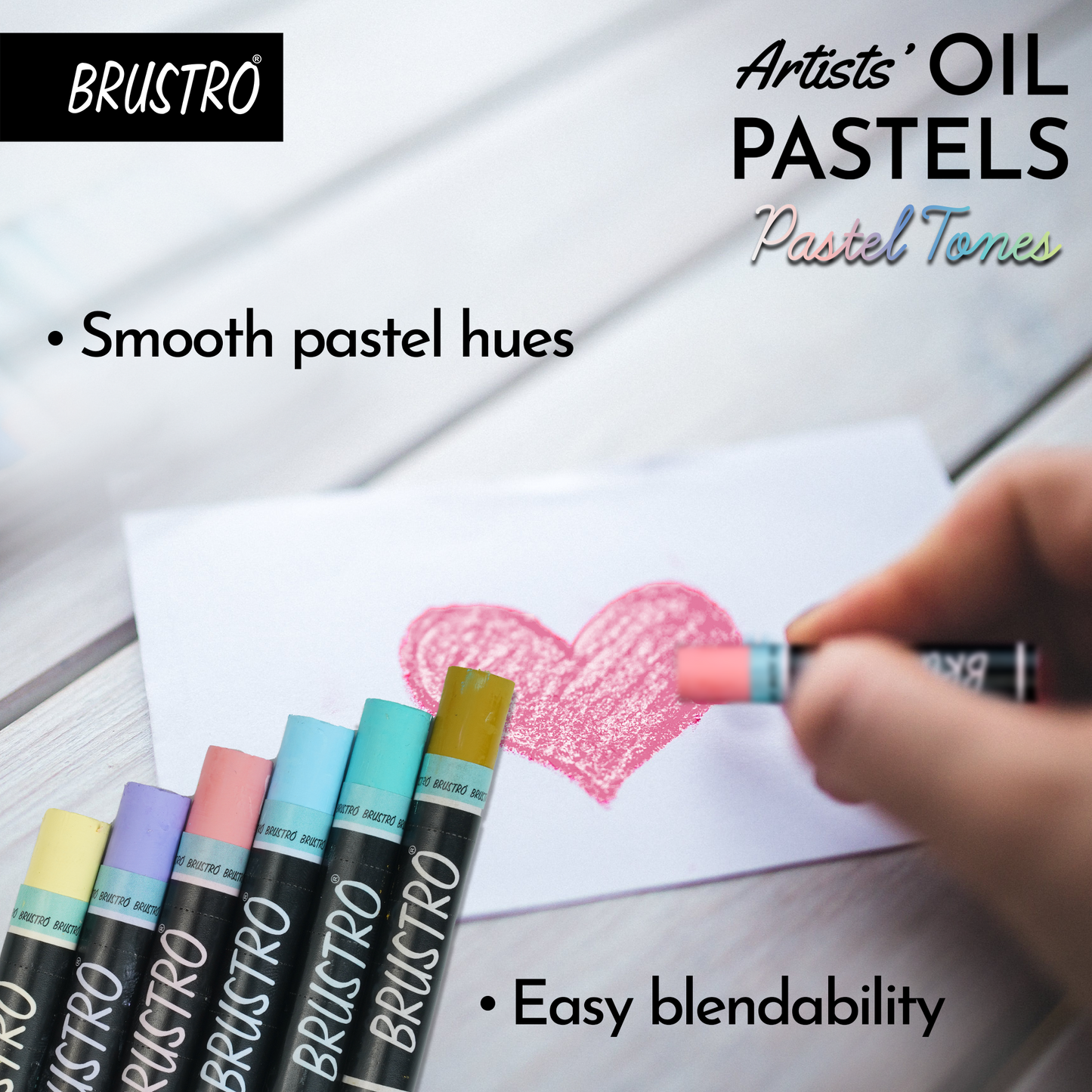BRUSTRO Artist Oil pastel set of 24 (Pastel Tones)