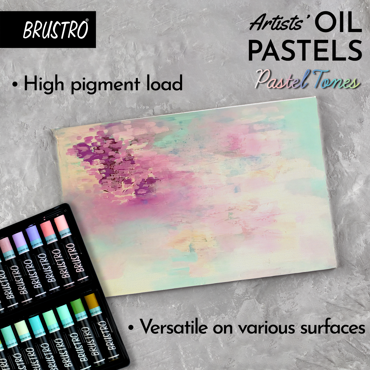 BRUSTRO Artist Oil pastel set of 24 (Pastel Tones)