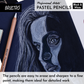 Brustro Professional Artists’ Pastel Pencils - Set of 6 (3 Black and 3 White), Break-Resistant 4mm Leads, Pre-Sharpened and Easily Erasable for Smooth Blending and Lightfast Artwork