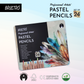 BRUSTRO Artists Pastel Pencils - Set of 24 Shades - 4mm Lead | Break Resistant, Erasable, High Pigmented, Vibrant Colours | Ideal for Drawing, Sketching, Mandala, Shading, Portrait, Fine Art Students.