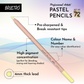 BRUSTRO Artists Pastel Pencils - Set of 72 Shades - 4mm Lead | Break Resistant, Erasable, High Pigmented, Vibrant Colours | Ideal for Drawing, Sketching, Mandala, Shading, Portrait, Fine Art Students.