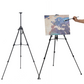 Brustro Artists Pro Art Tripod Metal Folding Easel (Black Color) Free Weatherproof Carry Bag, Holds Canvas Upto 30".