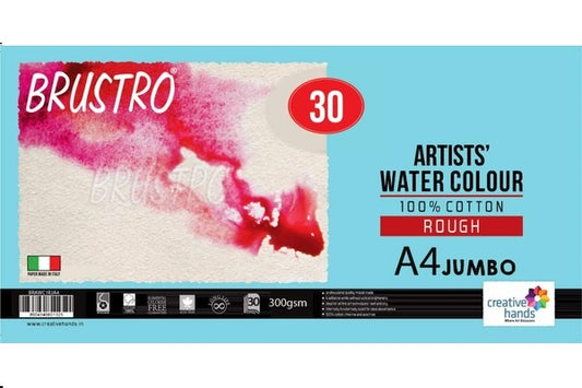 Brustro Artists' WC 100% Cotton Rough 300gsm Jumbo - A4 (30 Sheets)