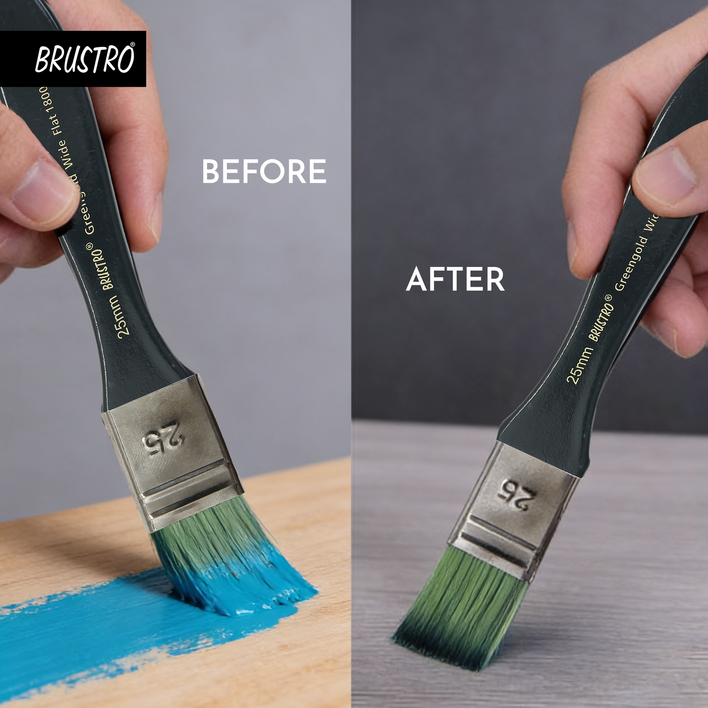 Brustro Brush Restorer | 100 ml (75ml+25ml Free), Non- Toxic, Plant-Based | Ideal for Natural and Synthetic Bristles, Oil and Acrylic Paints, Professional Artists and Fine Art Students