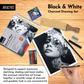 BRUSTRO Black & White Charcoal Set of 13 Pcs in a Metal Box With Artist's Drawing Wiro Pad, 200 GSM, A5, 24 Sheets