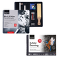 BRUSTRO Black & White Charcoal Set of 13 Pcs in a Metal Box With Artist's Drawing Wiro Pad, 200 GSM, A5, 24 Sheets