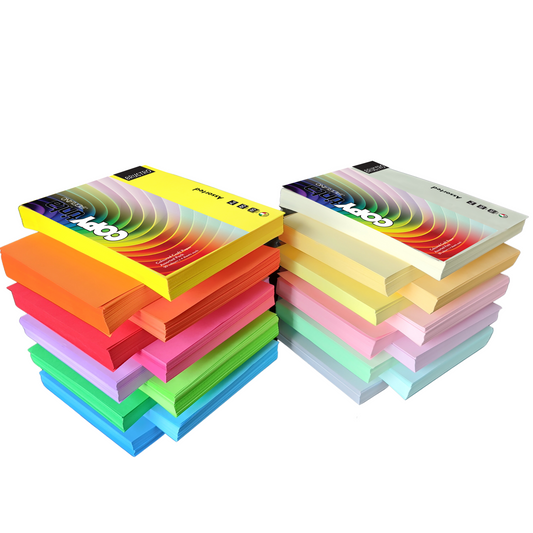 BRUSTRO Copytinta Mixed Bright & Soft Colour Craft Paper| A4 Size | 80 GSM |Pack of 80 Sheets (20 colors x 4 sheets)|Ideal for Origami ideas,Office, Printing, Stationery,DIY Art,Craft,Students, Adults