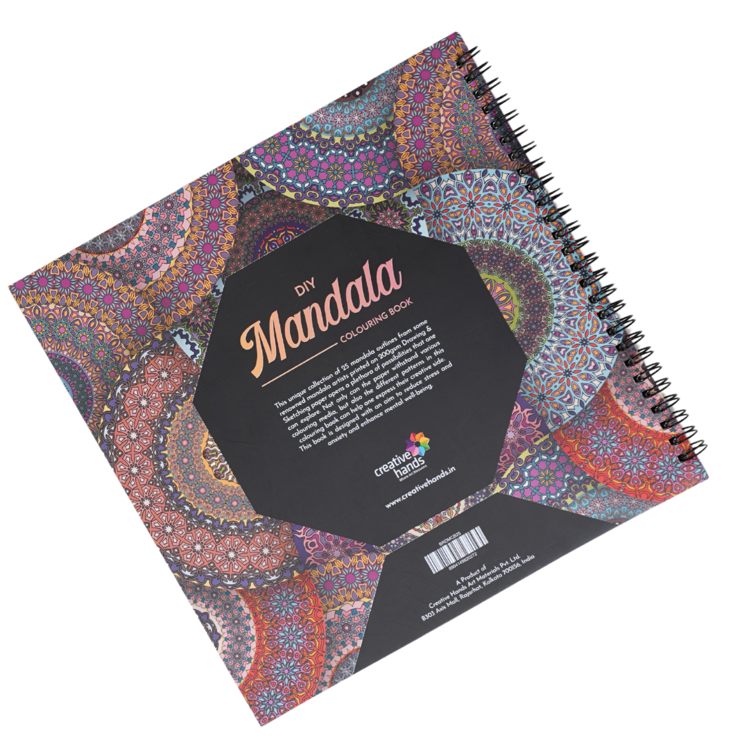 Brustro DIY Mandala Colouring Book 9"x9" 160 GSM 25 Perforated Sheets & Brustro Metallic Brush Pens - Soft Brush Tip for Calligraphy, Hand Lettering, Colouring, Card Making - Set of 10 Colors