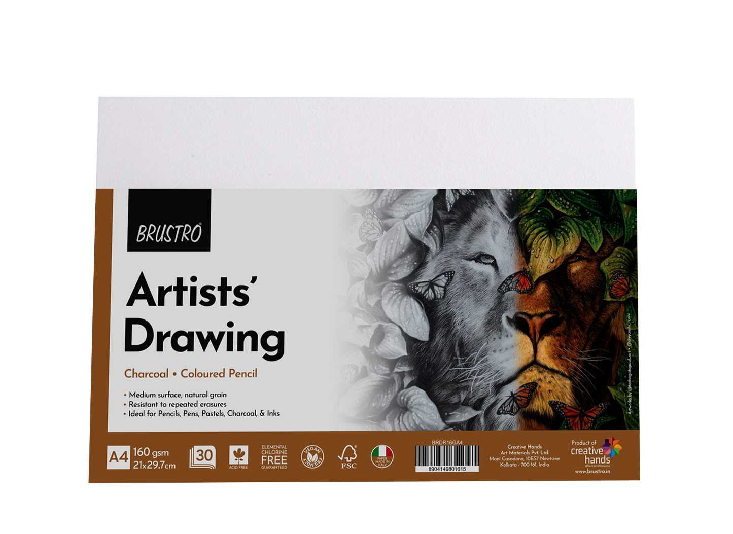 Brustro Artists Drawing Paper 160 GSM A4 Size, Pack of 30 Sheets