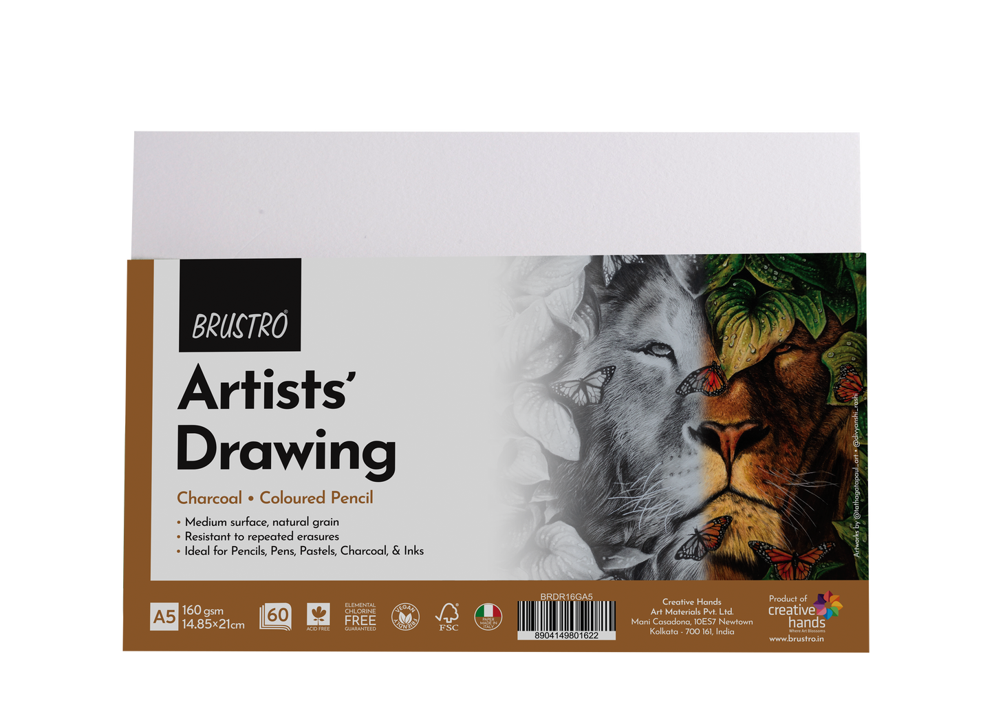 Brustro Artists Drawing Paper 160 GSM A5 Size, Pack of 60 Sheets