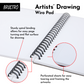 BRUSTRO Black & White Charcoal Set of 13 Pcs in a Metal Box With Artist's Drawing Wiro Pad, 200 GSM, A5, 24 Sheets