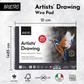BRUSTRO Black & White Charcoal Set of 13 Pcs in a Metal Box With Artist's Drawing Wiro Pad, 200 GSM, A5, 24 Sheets