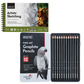 Brustro Sketching Wiro Pad,5x7 inches,160 GSM,30 Sheets with Graphite Pencil set of 12 (10B–2H)Tin Box. Sketch and Drawing Gift