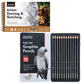 Brustro Sketching Wiro Pad,5x7 inches,160 GSM,30 Sheets with Graphite Pencil set of 12 (10B–2H)Tin Box. Sketch and Drawing Gift