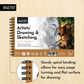 Brustro Sketching Wiro Pad,5x7 inches,160 GSM,30 Sheets with Graphite Pencil set of 12 (10B–2H)Tin Box. Sketch and Drawing Gift