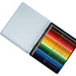 Brustro Artists' Coloured Pencil Set of 24 (in Elegant tin Box) with Fabriano Accademia Sketching Pad A5