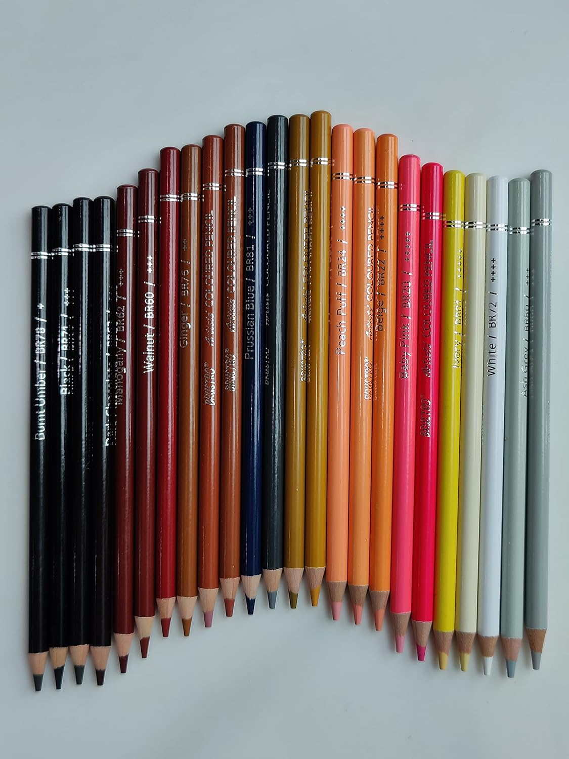 Brustro Artists' Coloured Pencils Skin Tone Set of 24 (in Elegant tin Box) with Fabriano Accademia Sketching Pad A5