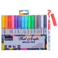 BRUSTRO Fluid Acrylic Brush Pen | Set of 14 Basic Shades