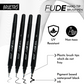 Brustro Fude Hard-tip Black Ink Brush Pen Set of 4. (Extra-fine/Fine/Medium/Bold)