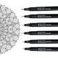 BRUSTRO Professional Pigment Based Fineliner Pen | Black | Set of 6 - Tip Size 0.05mm, 0.1mm, 0.2mm, 0.3mm, 0.5mm, 0.8mm |Ideal For Technical Drawing,Waterproof,Artist Illustration,Sketching,Mandala