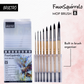 BRUSTRO Faux Squirrelo Mop Brush | Round, Set of 8 (Size- 1,4,5,8,10,12,14,16 ) | Synthetic and Natural Bristles, Wooden Handle , Ideal for Watercolor, Gouache, Inks Professional Artists